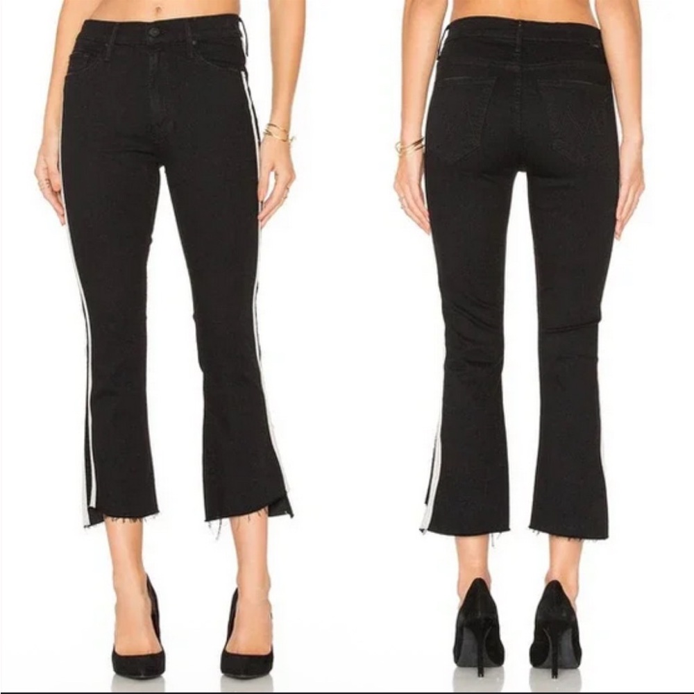 MOTHER- NEVER WORN- Revolve Insider Crop Step Fray Guilty Racer Black Jeans